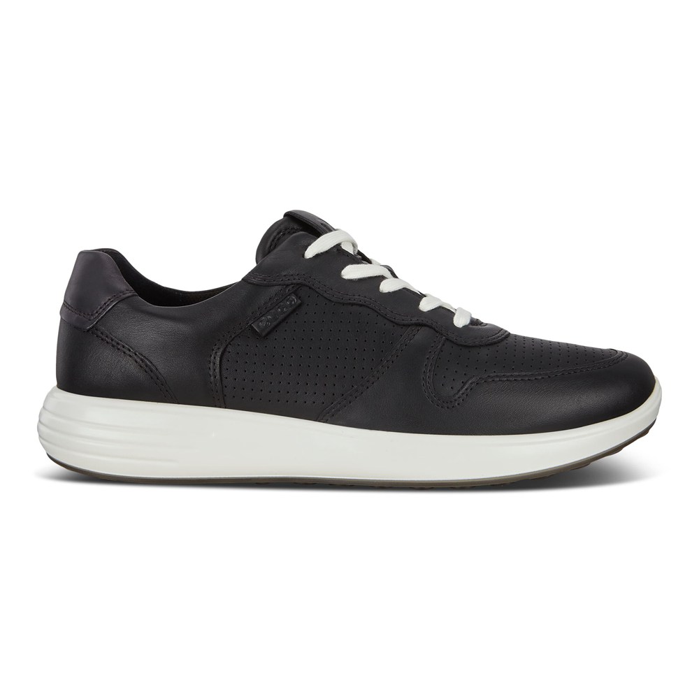 ECCO Mens Sneakers Black - Soft 7 Runner Lace-Ups - XQR-418536